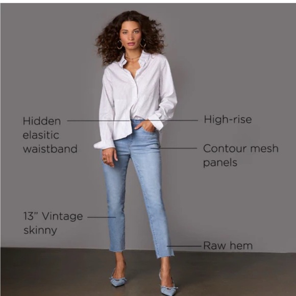 Wit & Wisdom Logan High Rise Ankle Dark Blue Straight Leg Jeans - Picture 11 of 14